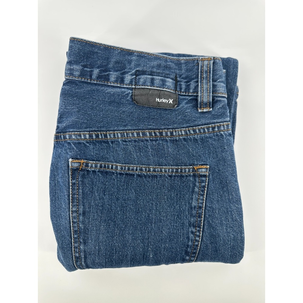 Hurley Jeans Mens 30 Blue Denim Straight Leg 5-Pocket Everyday Comfort - Picture 5 of 10